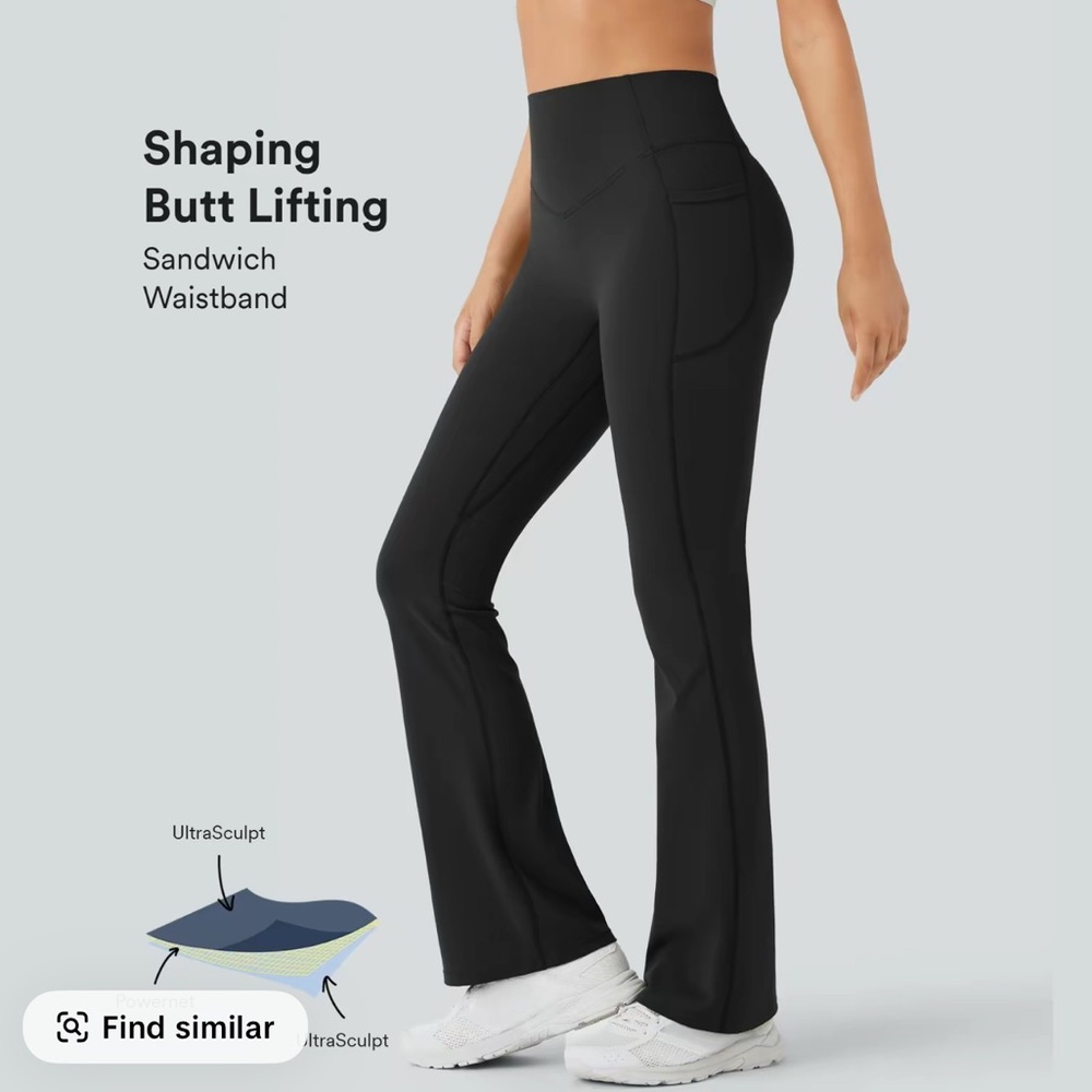 HALARA Black Butt-Lifting Flared Leggings